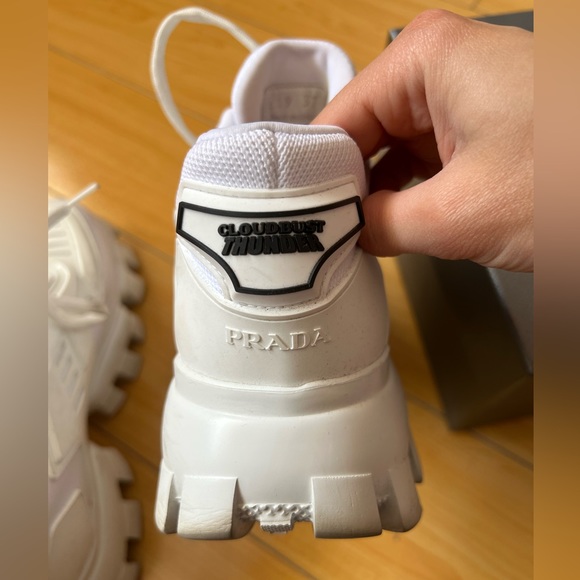 Prada White Cloudbust thunder fabric sneakers 37 - Picture 4 of 6